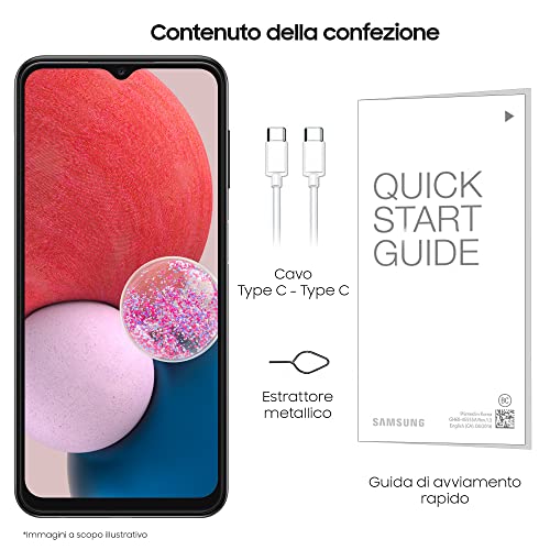 Samsung Galaxy A13 Smartphone Android, Processore Dual+Exa Core, Display Infinity-V da 6.6¹, Android 12.3 GB RAM, 32 GB di Memoria Interna Espandibile² Batteria 5.000 mAh³, Black [Versione italiana] - 8earn