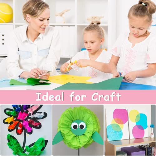 100 fogli di carta velina, 21 x 30 cm, carta da imballaggio, carta velina colorata per pompon, fai da te e hobby creativi(10 colori) - 8earn