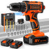 Trapano Avvitatore Batteria 20V, Avvitatore a Batteria, 2 Batterie 2.0Ah, Max 42Nm, 25+1 Impostazione Coppia, LED Luce, 2 Velocità, 24 Accessori, 10mm Mandrino Autoserrante, per Riparazione, Fai da te - 8earn