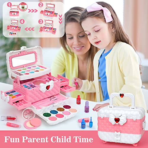 Trucchi Bambina Set, 55 pezzi Trucchi Bambina Anallergici, Lavabile Set Di Trucchi Per Bambini, Valigetta Trucchi Bambina, Giochi Bambina Natale Compleanno Regalo Bambina 3 4 5 6 7 8 9 10 Anni - 8earn