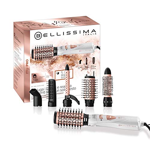 Bellissima My Pro Imetec GH18 1100 Modellatore ad Aria, Rivestimento spazzole in Ceramica, 5 Accessori per Realizzare Capelli Lisci e Luminosi, a Onde morbide o Ricci Stretti, 1000 W