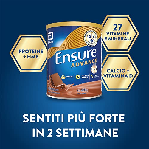 Ensure Advance Formula Nutrivigor Protein Food Supplement in Powder, with 27 Vitamins and Minerals, Food Supplement with Proteins, Calcium and HMB, 400g Pack, Chocolate Flavor