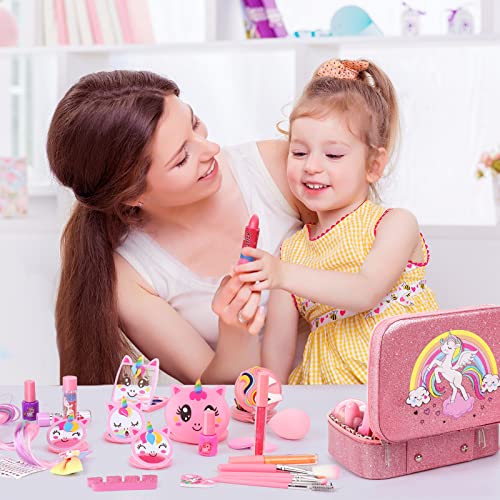 Trucchi Bambina Set, 26 Pezzi Sicuro e Atossico e Lavabile Valigetta Trucchi Bambina Anallergici, Giochi Bambina Natale Compleanno Regalo Bambina 3 4 5 6 7 8 9 10 Anni