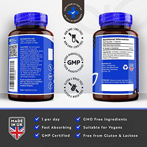 NAC N-Acetil-Cisteina 600mg - 150 Capsule Vegan - Fornitura di 5 mesi di NAC Supplemento - Elevata Biodisponibilità - Senza Additivi Sintetici & Raccoglitori - Prodotte da Nutravita - 8earn