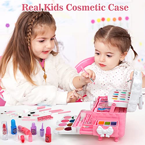 Trucchi Bambina Set, 55 pezzi Trucchi Bambina Anallergici, Lavabile Set Di Trucchi Per Bambini, Valigetta Trucchi Bambina, Giochi Bambina Natale Compleanno Regalo Bambina 3 4 5 6 7 8 9 10 Anni - 8earn