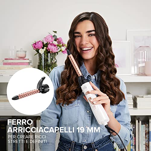 Bellissima My Pro Imetec GH18 1100 Air Styler, Coating Ceramic Brushes, 5 Accessories for Making Straight and Bright Hair, Soft Waves or Tight Curls, 1000 W
