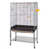 Ferplast Gabbia Spaziosa per Canarini, Cocorite e Uccelli Esotici Planeta, con Accessori, Supporto Portaoggetti con Ruote, Metallo Verniciato Nero, Fondo in Plastica Marrone, 97 X 58 X H 173,5 cm