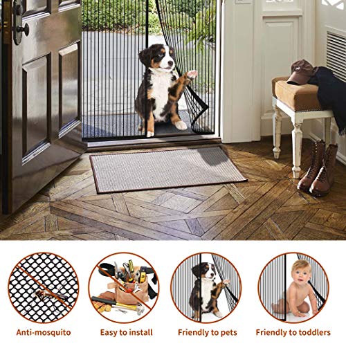 Zanzariera Magnetica per Porte Finestra, CACOE Zanzariere Magnetiche Tenda Rete Anti Zanzare Insetti Facile da installare,Resistente Traspirante (90x210, Nero) - 8earn