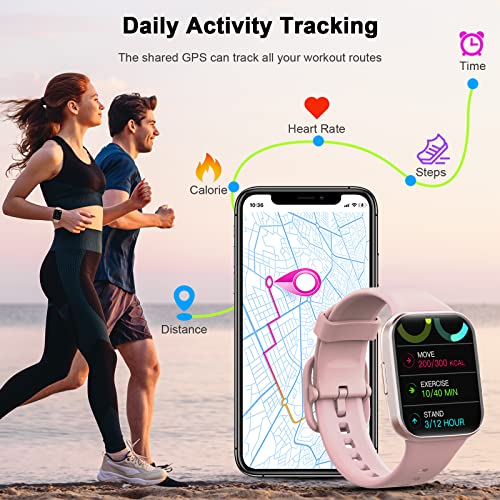Smartwatch Donna Orologio Fitness 1.69" Smart Watch con Contapassi/Cardiofrequenzimetro/SpO2/Cronometro, 25 Sportivo, Notifiche Messaggi, Impermeabil IP68 Fitness Tracker per Android iOS -2022 Rosa - 8earn