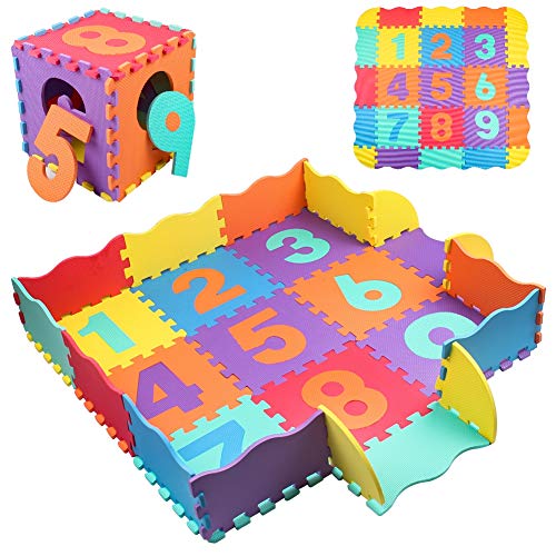 Tappeto Bambini Puzzle con Certificato CCC in Morbido Gomma Eva Tappeti da Gioco 25 Pezzi (120 * 120cm)