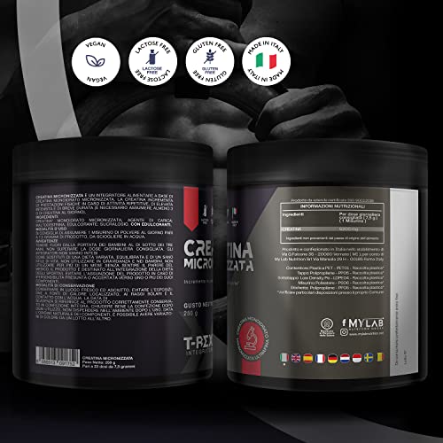 T-Rex Integratori Creatina Micronizzata Monoidrata - Integratore alimentare per massa muscolare e boost energetico pre workout (Polvere, 250 g (Confezione da 1)) - 8earn