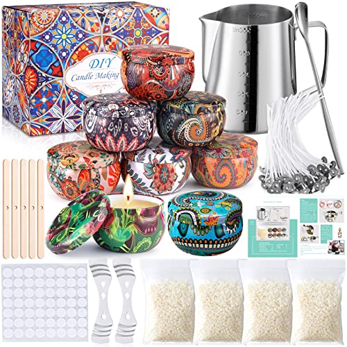 SaiXuan Kit per realizzare candele,Fabbricazione Candele Kit DIY Set Regalo per la Creazione di Candele Profumate,Strumenti Fai da Te per Candele con stoppini - 8earn