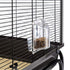 Ferplast Gabbia Spaziosa per Canarini, Cocorite e Uccelli Esotici Planeta, con Accessori, Supporto Portaoggetti con Ruote, Metallo Verniciato Nero, Fondo in Plastica Marrone, 97 X 58 X H 173,5 cm
