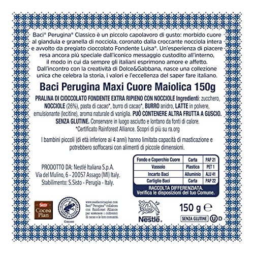BACI PERUGINA CLASSICO Cioccolatini fondenti ripieni alla Gianduia, Scatola Regalo San Valentino 150g - 8earn