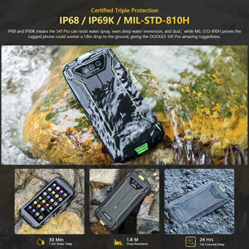 DOOGEE S41 Pro（2023）Rugged Smartphone Android 12, 7GB+32GB/1TB Telefono Indistruttibile, 6300mAh, 5.5" Schermo, 13MP + 8MP Fotocamera, IP68 Impermeabile Cellulare Antiurto/Dual SIM 4G/Face ID/NFC/OTG - 8earn